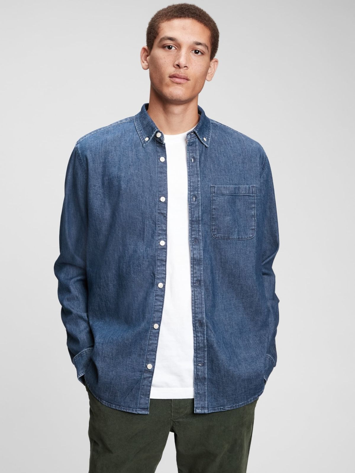 Μπλε Denim Pocket Πουκάμισο-736872000