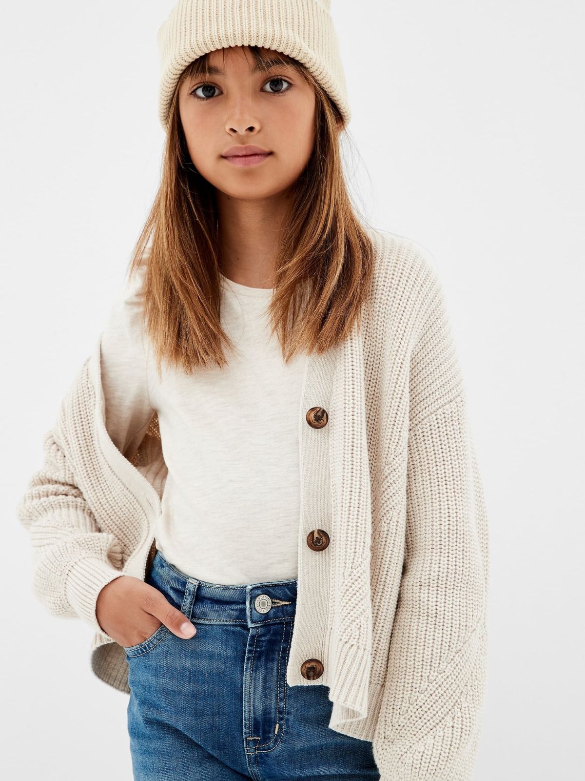 Kids Shaker-Stitch Cardigan-402400001