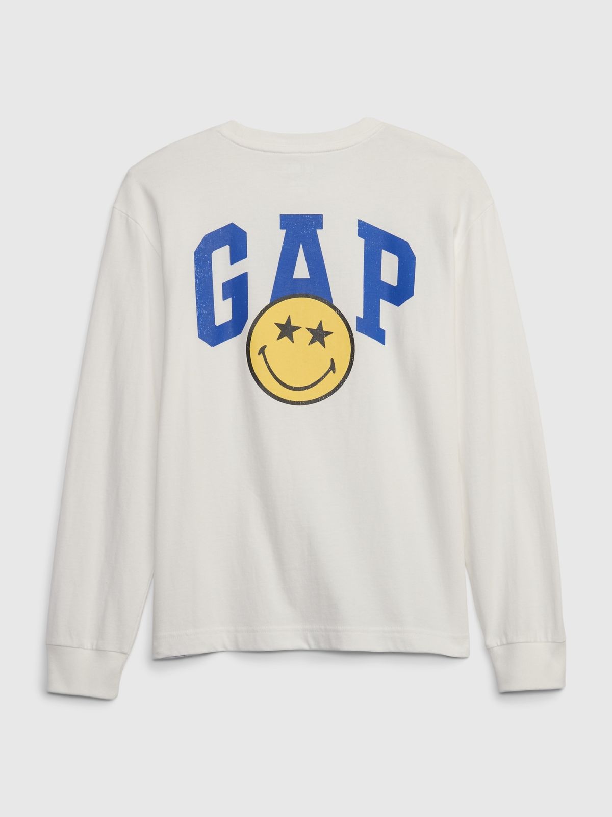 Άσπρη Gap × SmileyWorld® Παιδική 100% Οργανικό Βαμβάκι Graphic Μπλούζα-514088000
