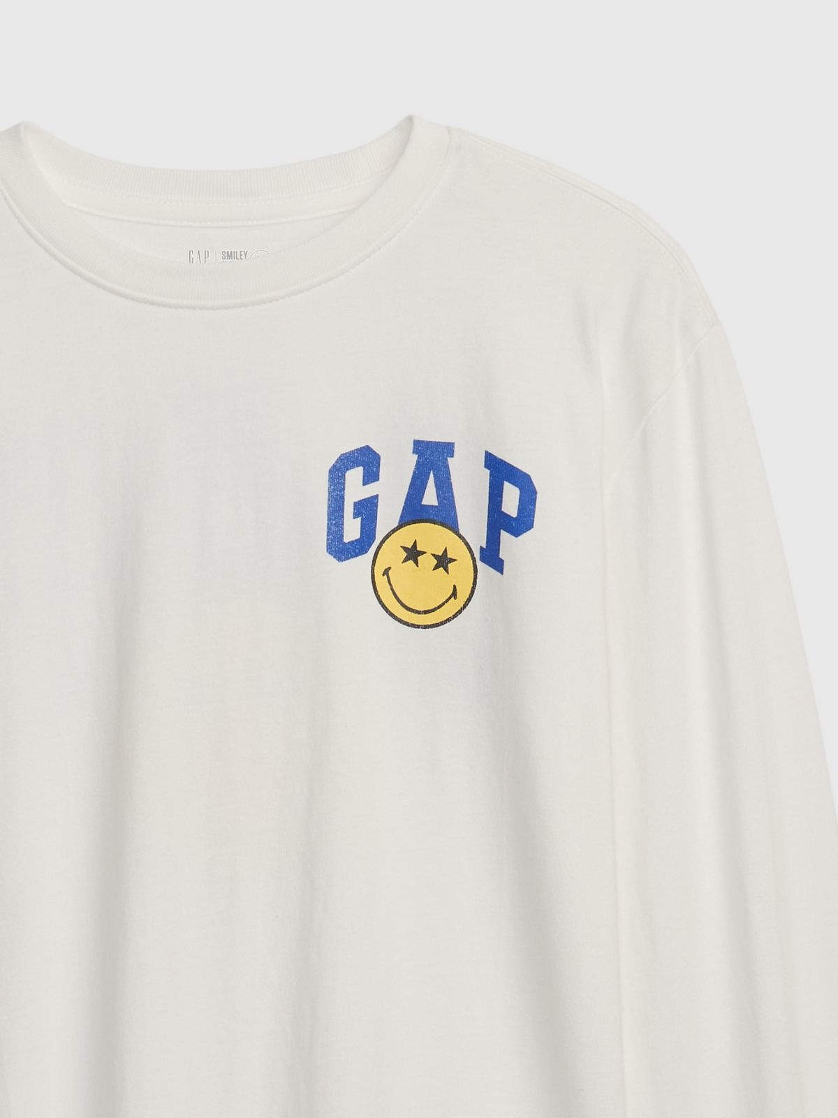 Άσπρη Gap × SmileyWorld® Παιδική 100% Οργανικό Βαμβάκι Graphic Μπλούζα-514088000