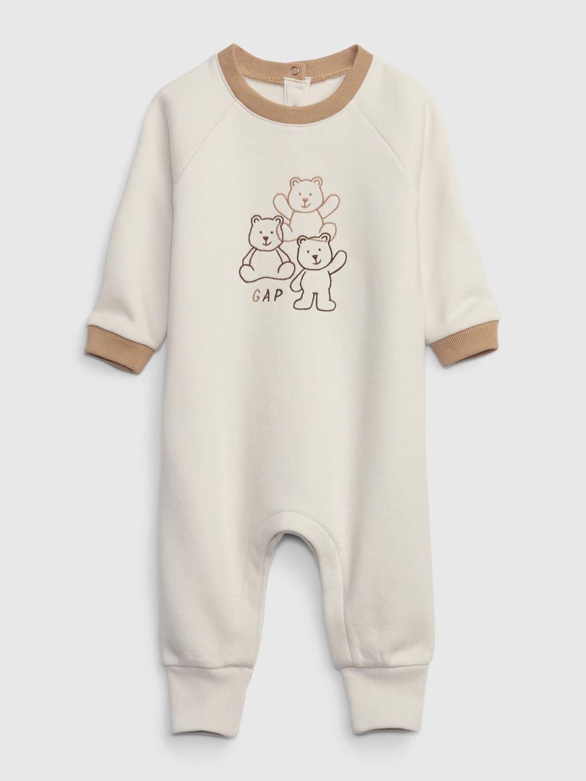 Μπεζ Βρεφικό Οργανικό Βαμβάκι Graphic Ολόσωμο Κορμάκι-485685000