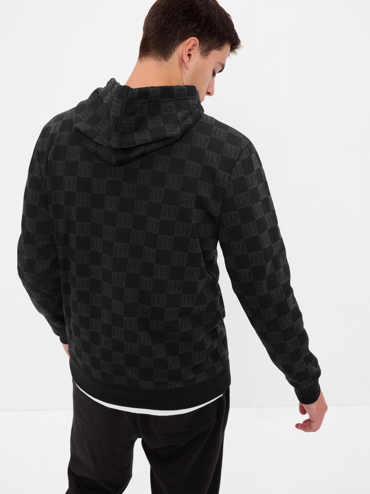 Μαύρο Vintage Soft Checker Logo Φούτερ-510325000