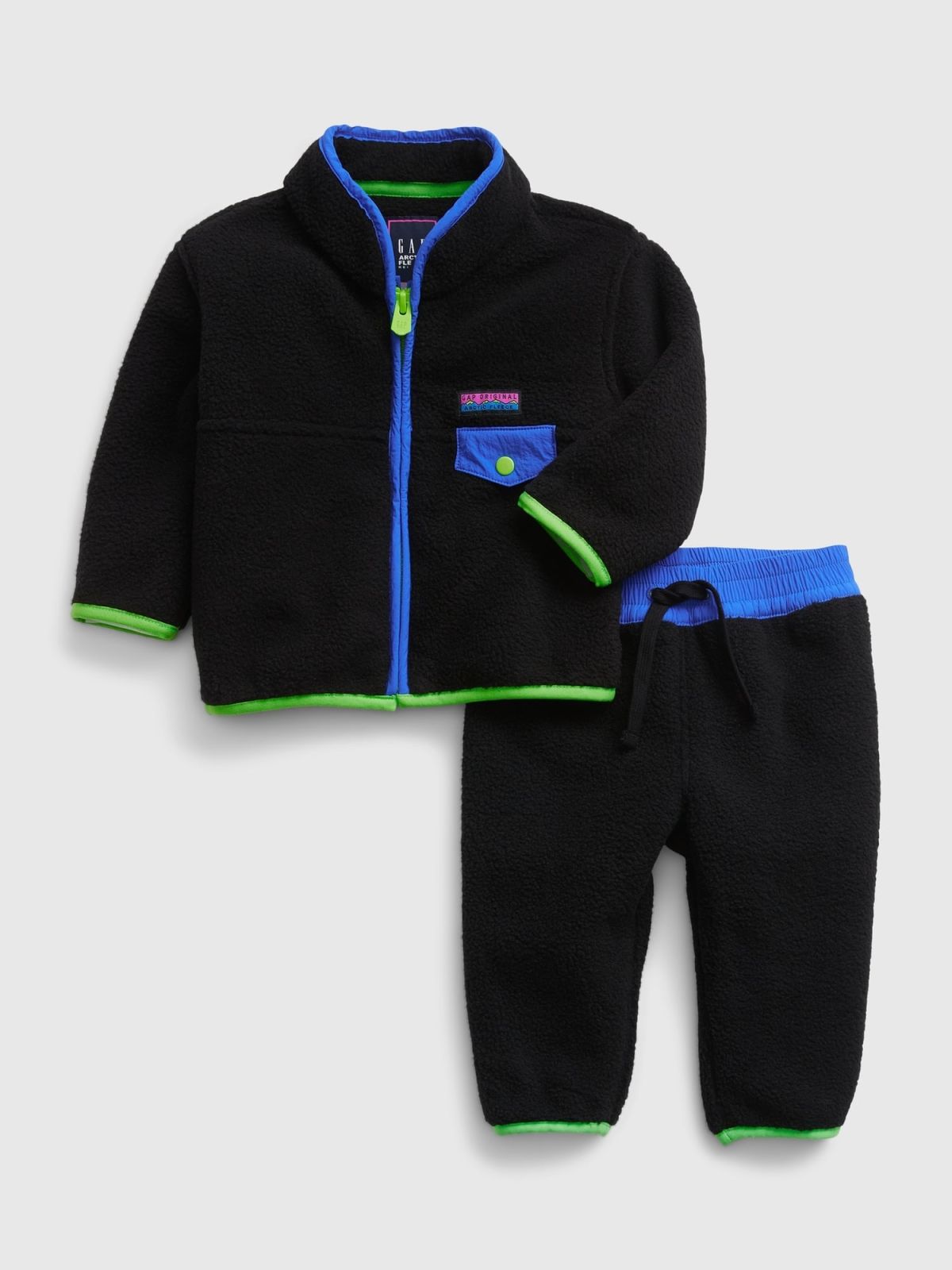 Μαύρο Βρεφικό Arctic Fleece Mockneck Σύνολο Σετ-486585000