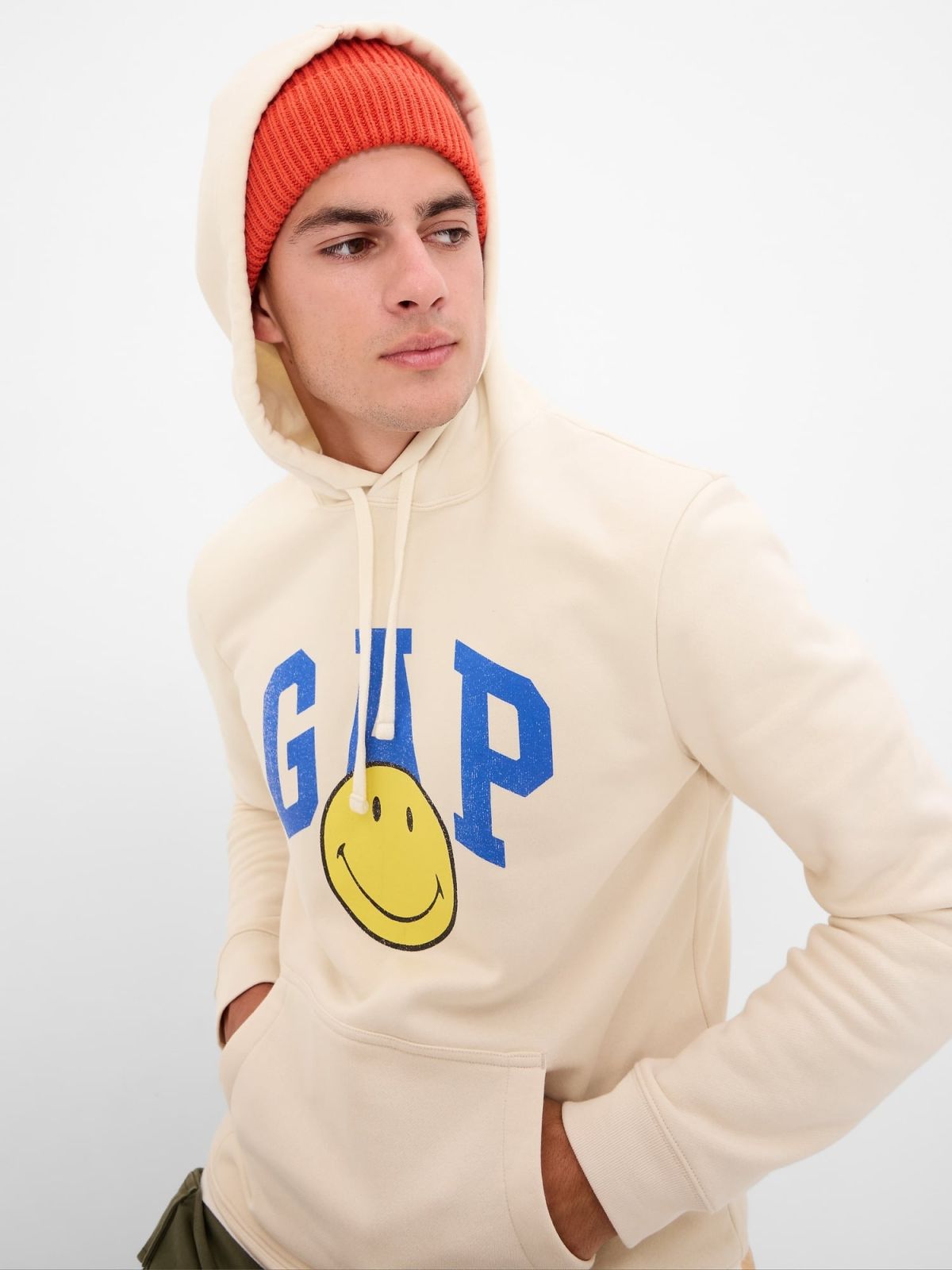 Μπεζ Gap × Smiley® Vintage Soft Logo Φούτερ-475857004