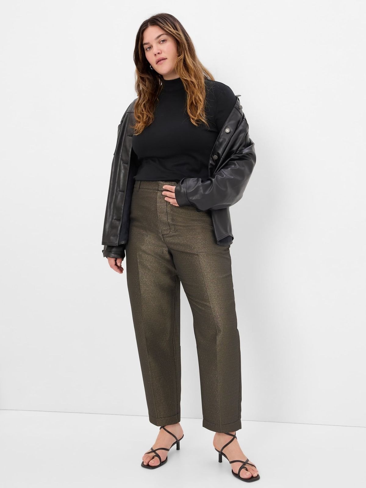 Metallic Cropped Παντελόνι-507095000