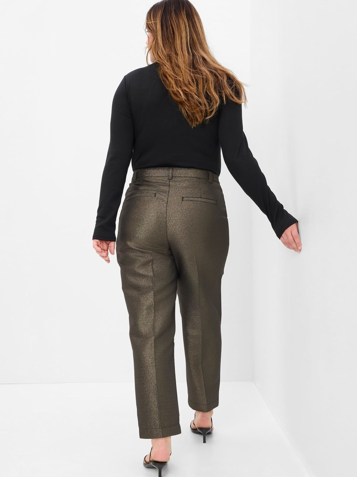 Metallic Straight Up Pants-507095000