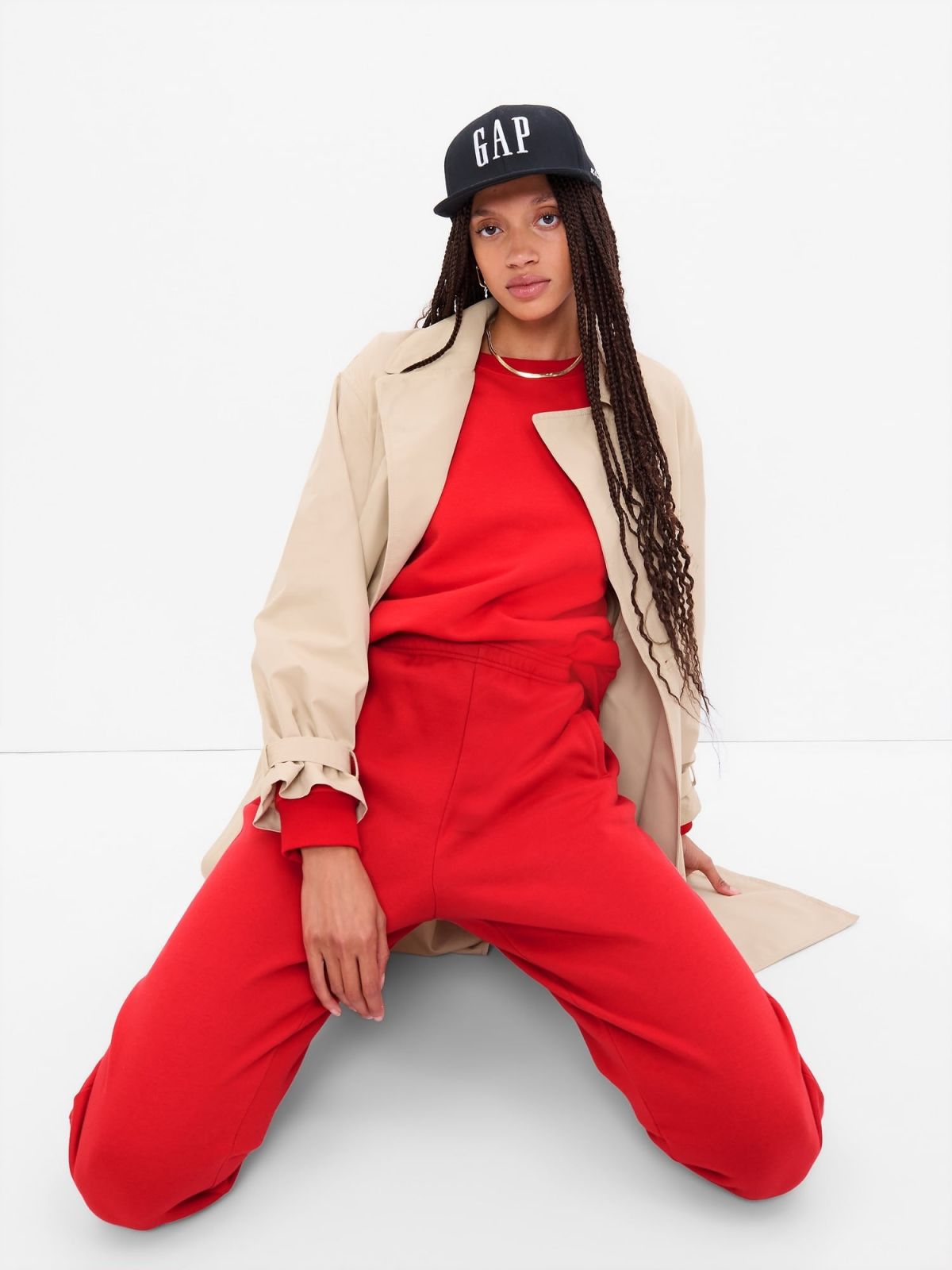 Κόκκινο Vintage Soft High Rise Jogger Παντελόνι-424278007