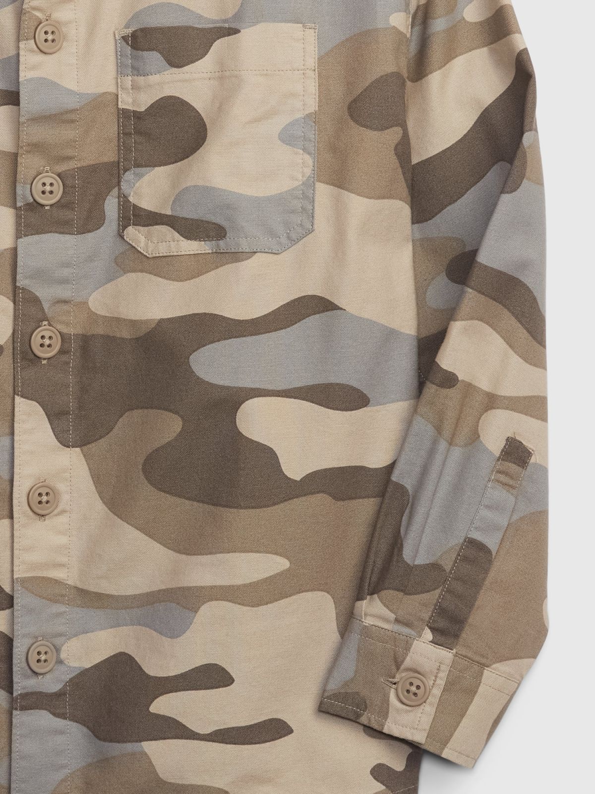 Πράσινο Παιδικό Οργανικό Βαμβάκι Camo Overshirt-478539000