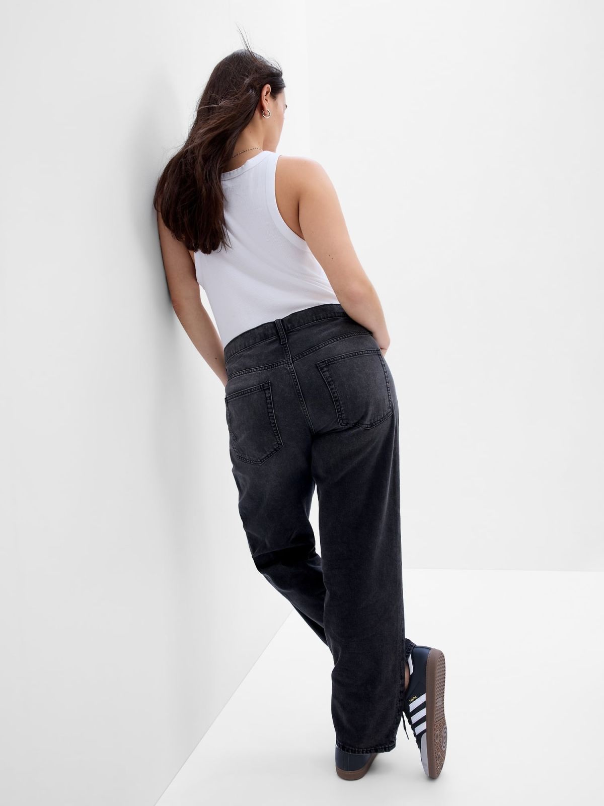 Μαύρο Mid Rise Distressed '90s Loose Jean Παντελόνι με Washwell-872565000