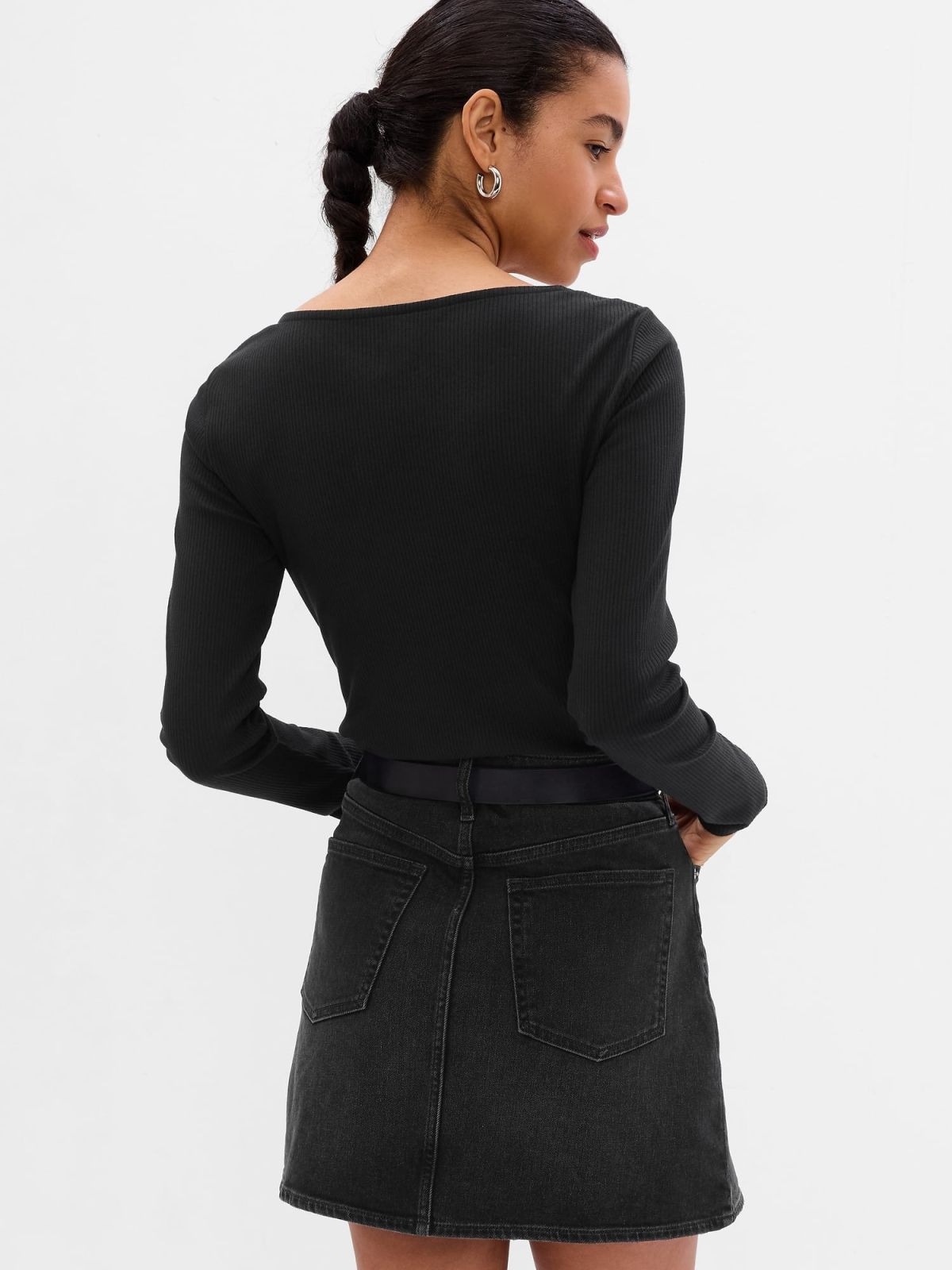 Μαύρο Ριπ Crossover Cutout Τοπ-507656002