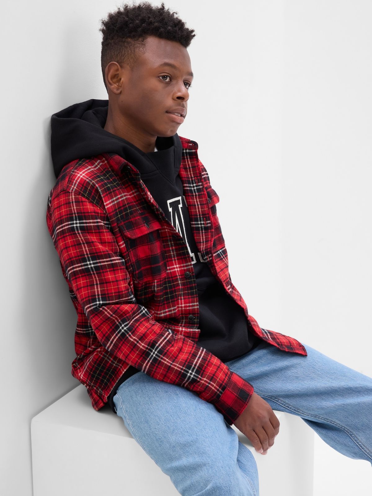 Teen Organic Cotton Flannel Shirt-453164004