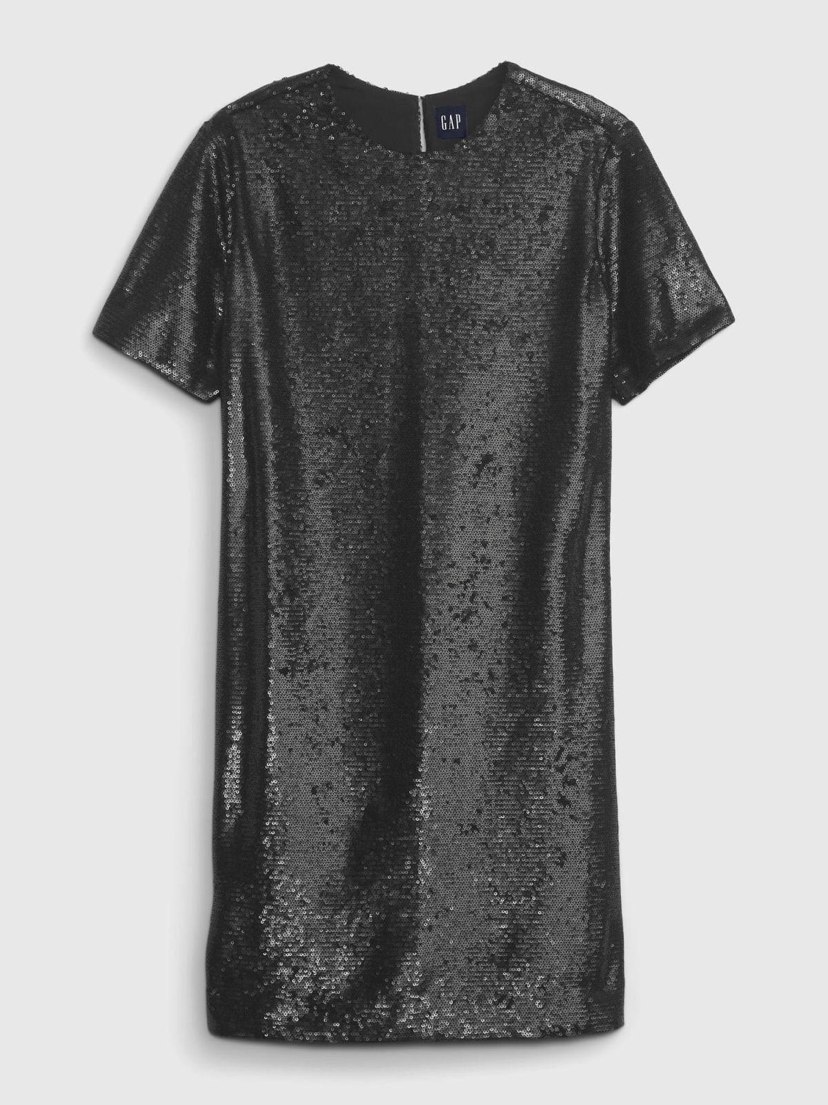 Μαύρο Ανακυκλωμένο Sequin T-Shirt Mini Φόρεμα-484513001