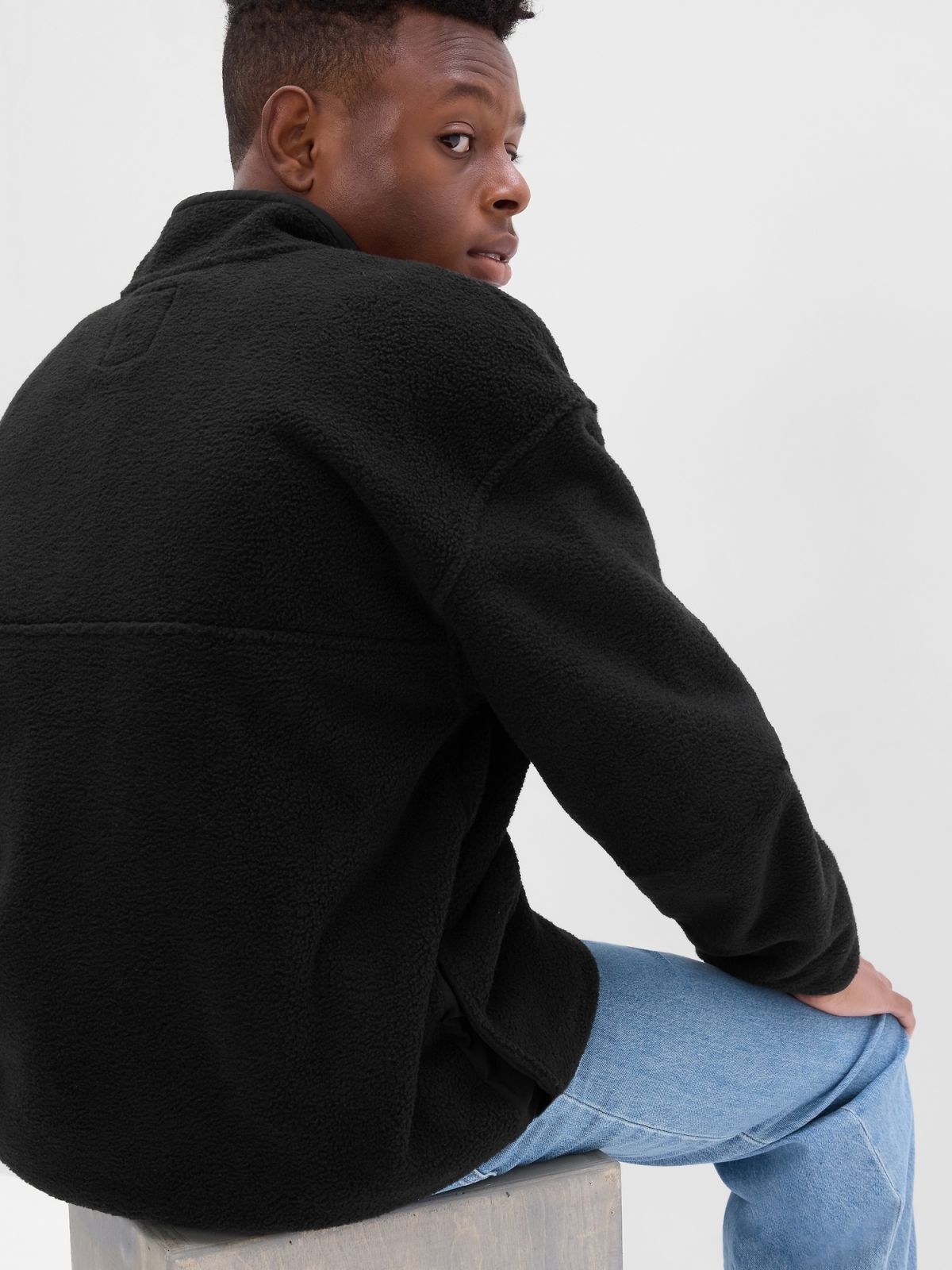 Μαύρο Teen Arctic Fleece Mockneck Πουλόβερ-486825000