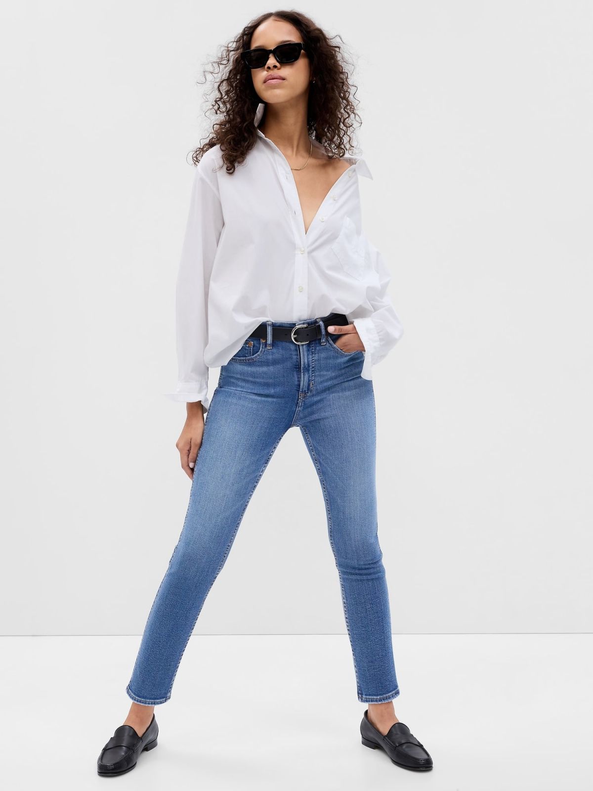 High Rise Vintage Slim Jeans-660537000