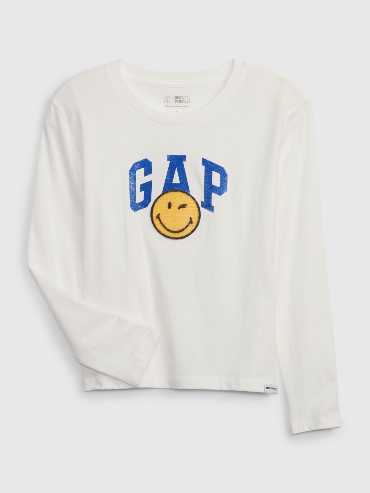 Άσπρη Gap × SmileyWorld® Παιδική 100% Οργανικό Βαμβάκι Graphic Μπλούζα-517751000