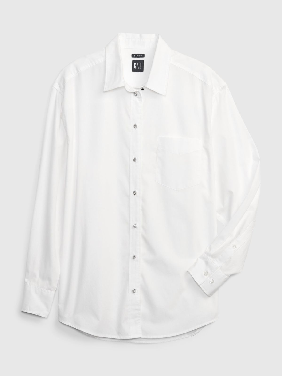 Rhinestone Button Big Shirt-543055001