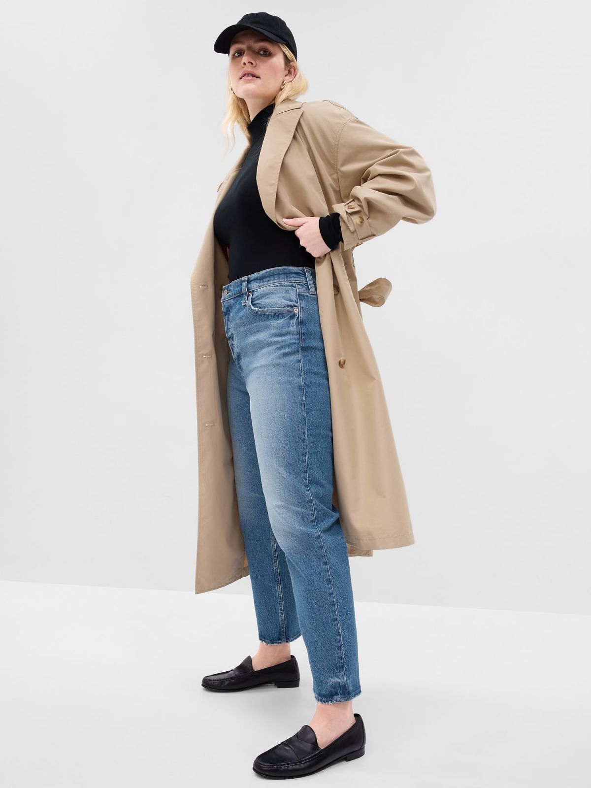 Μπλε High Rise Cheeky Straight Τζιν Washwell-703551000