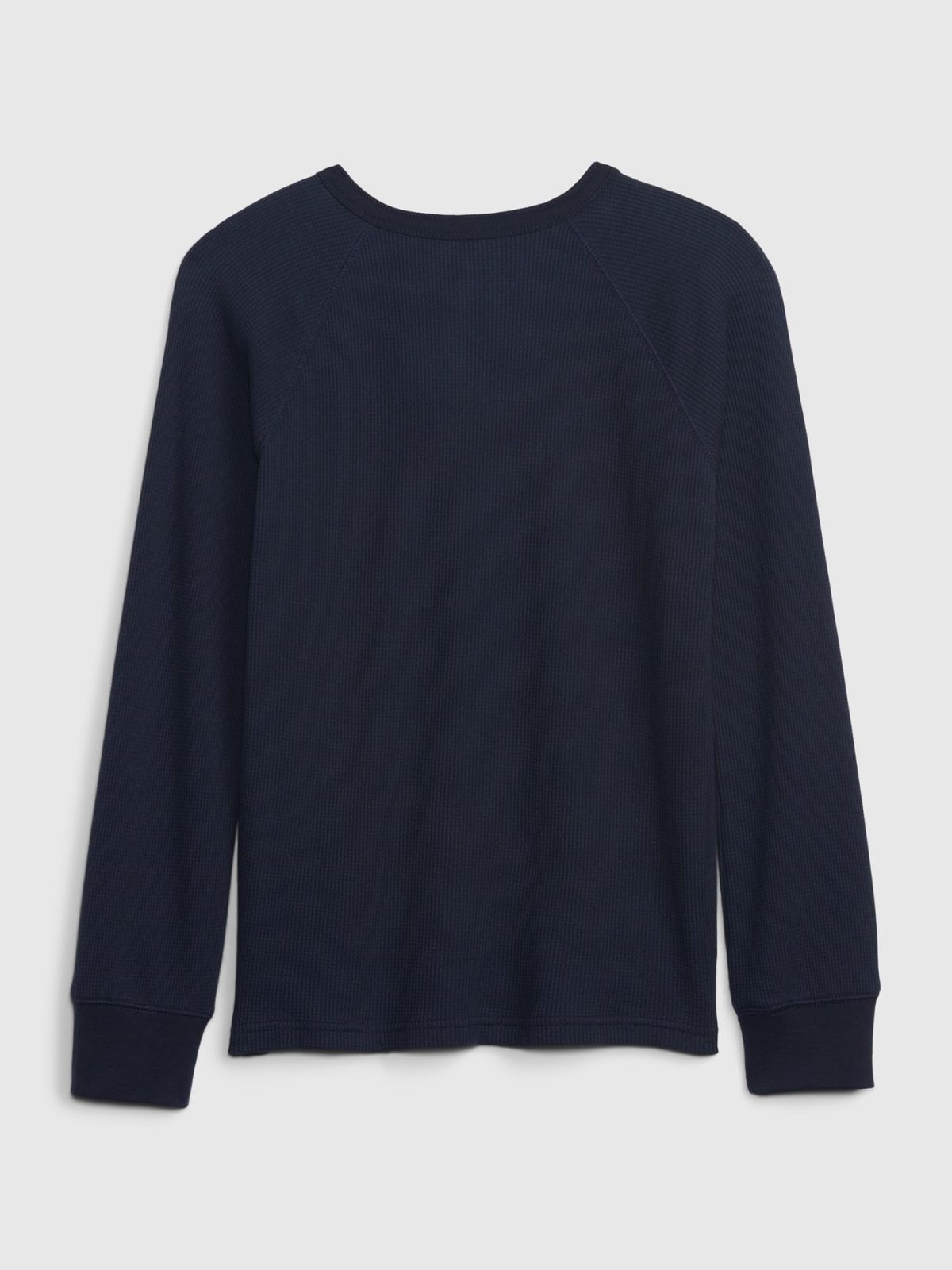 Μαύρη Παιδική Waffle Henley Μπλούζα-451553003