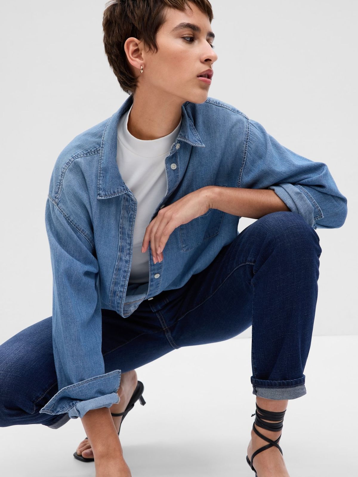 Μπλε Mid Rise Girlfriend Τζιν Washwell-794603000