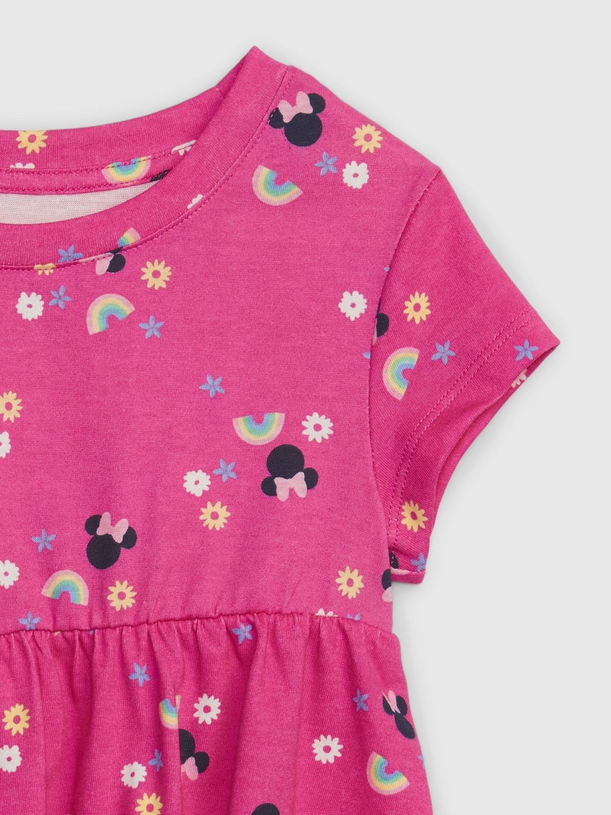 Ροζ BabyGap | Disney 100% Οργανικό Βαμβάκι Mix and Match Minnie Mouse Peplum Top-601907000