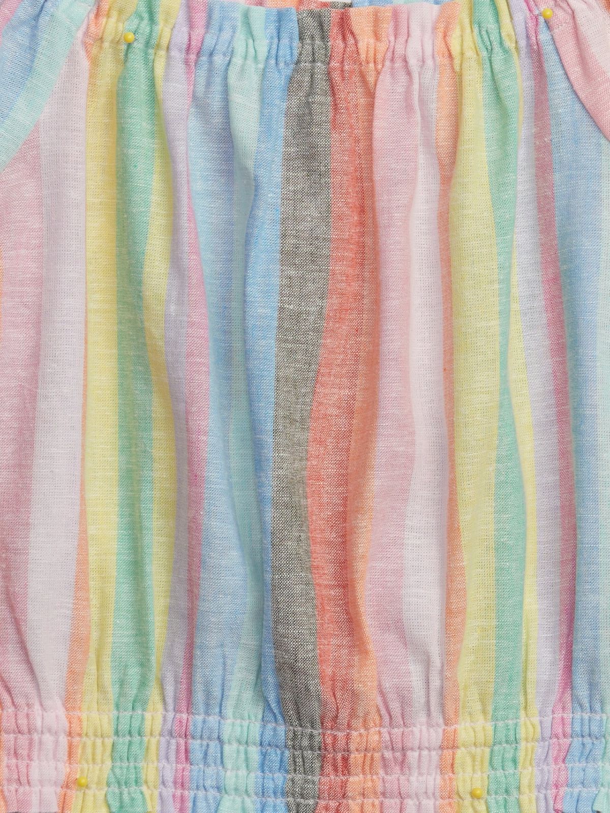 Multi Παιδικό Linen-Cotton Puff Sleeve Τοπ-601092002