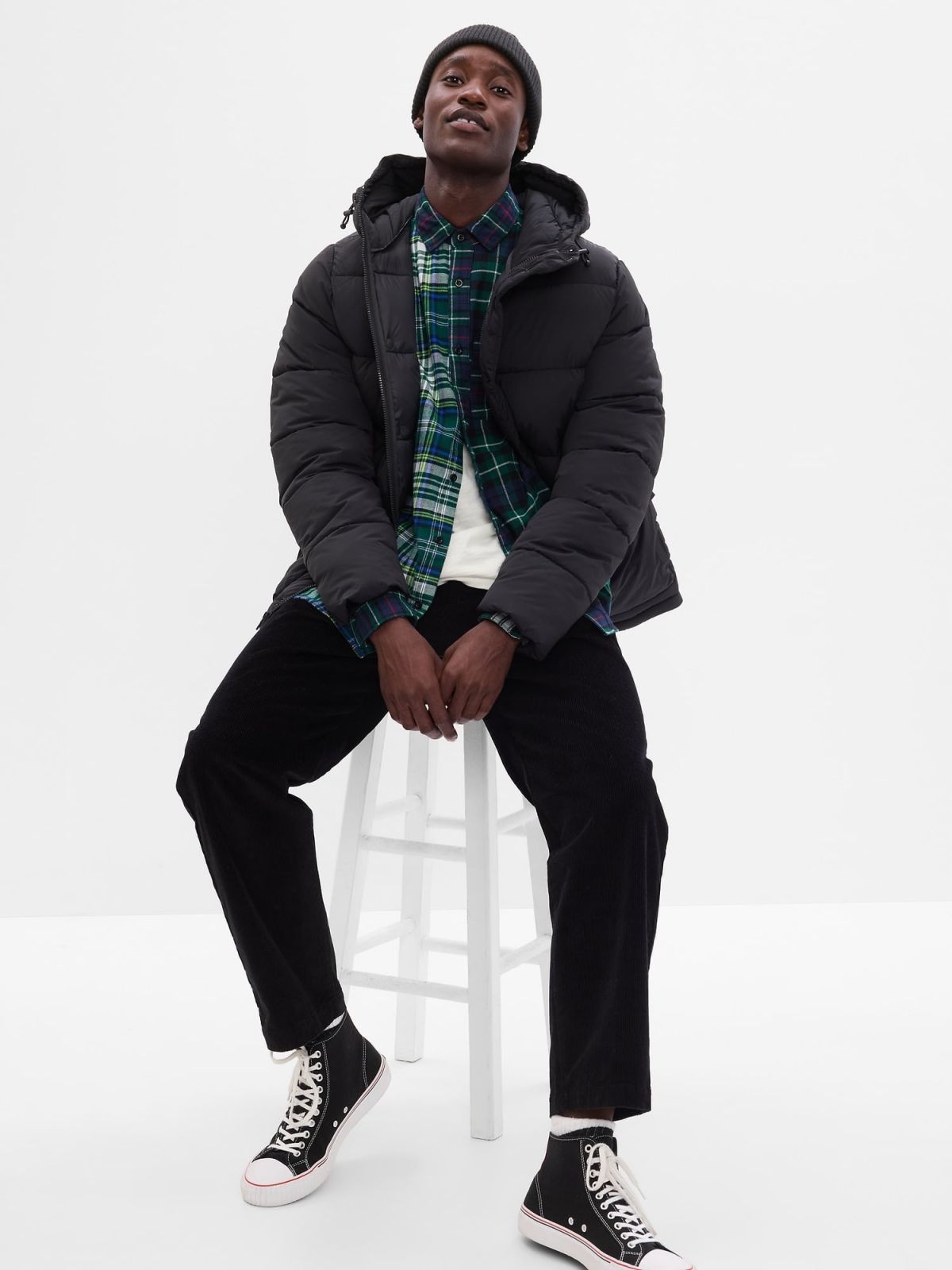 100% Organic Cotton Mixed Plaid Flannel Shirt-488359001