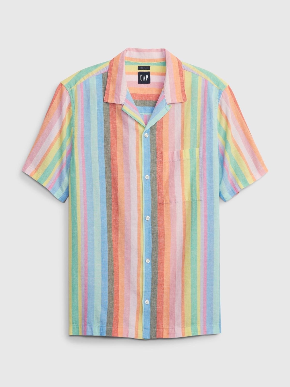 Multi Linen-Cotton Vacay Πουκάμισο-585744006
