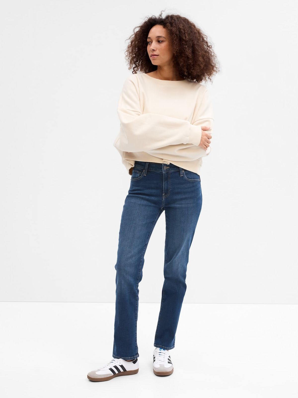 Mid Rise Classic Straight Leg Jeans Παντελόνι με Washwell-764836000