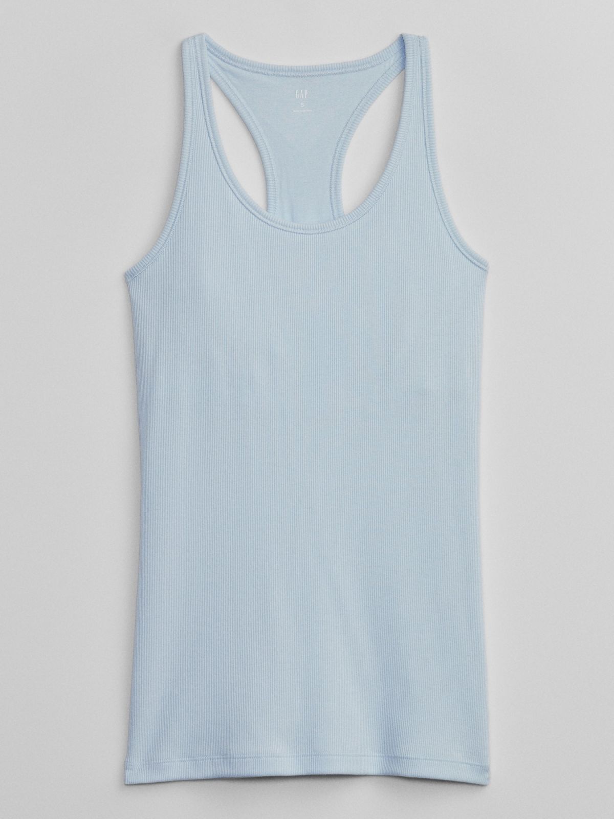 Μπλε Ribbed Support Tank Top Μπλούζα-688634026