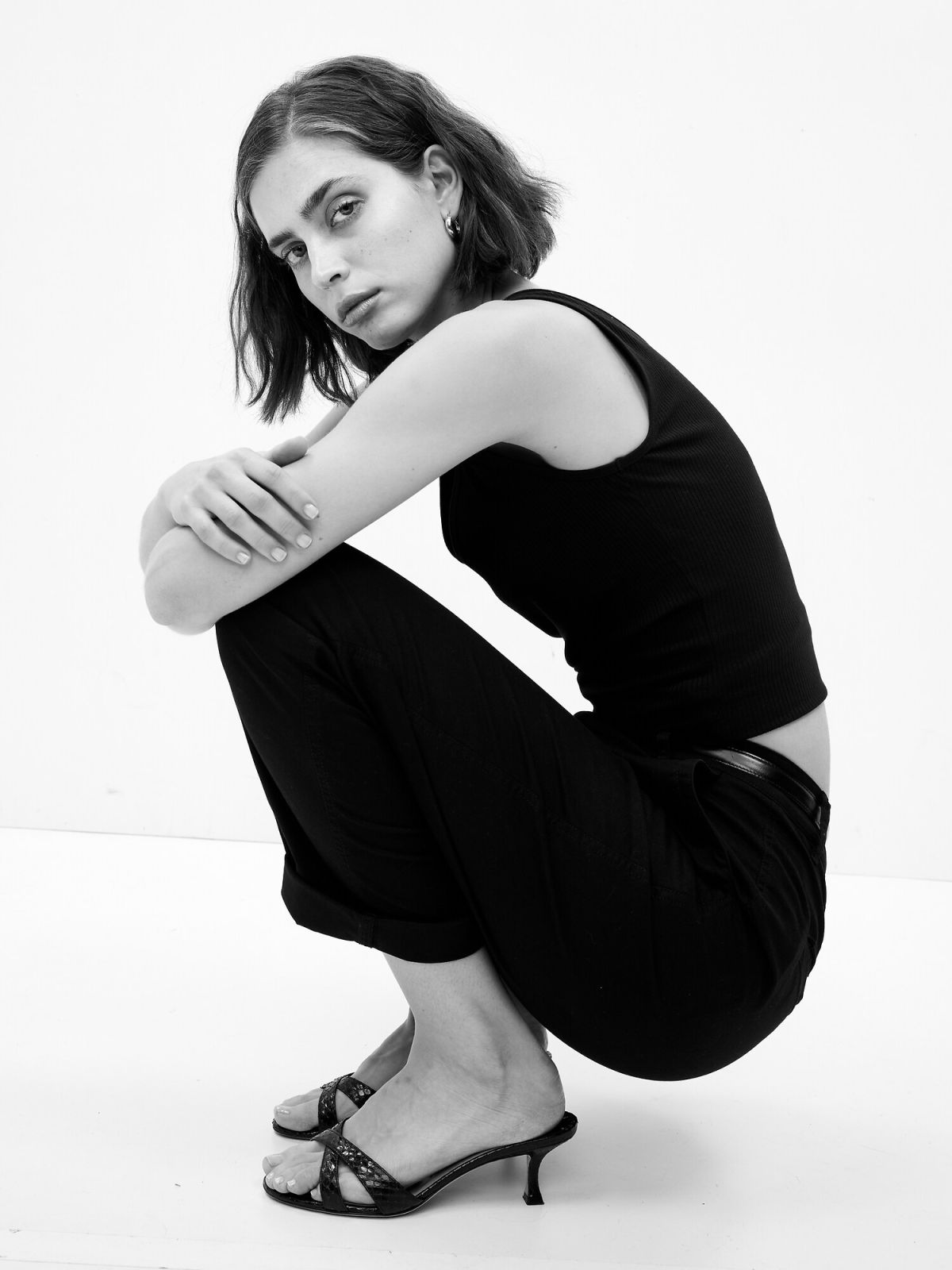 Μαύρο High Rise Girlfriend Khaki Παντελόνι με Washwell-841275005