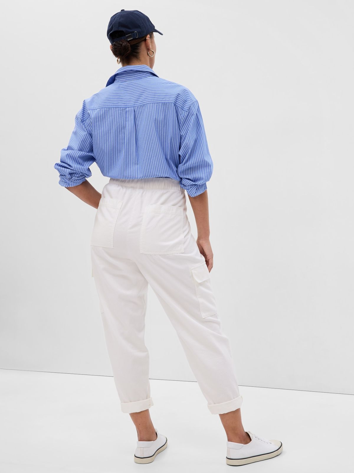 Άσπρο Twill Cargo Παντελόνι-541219001