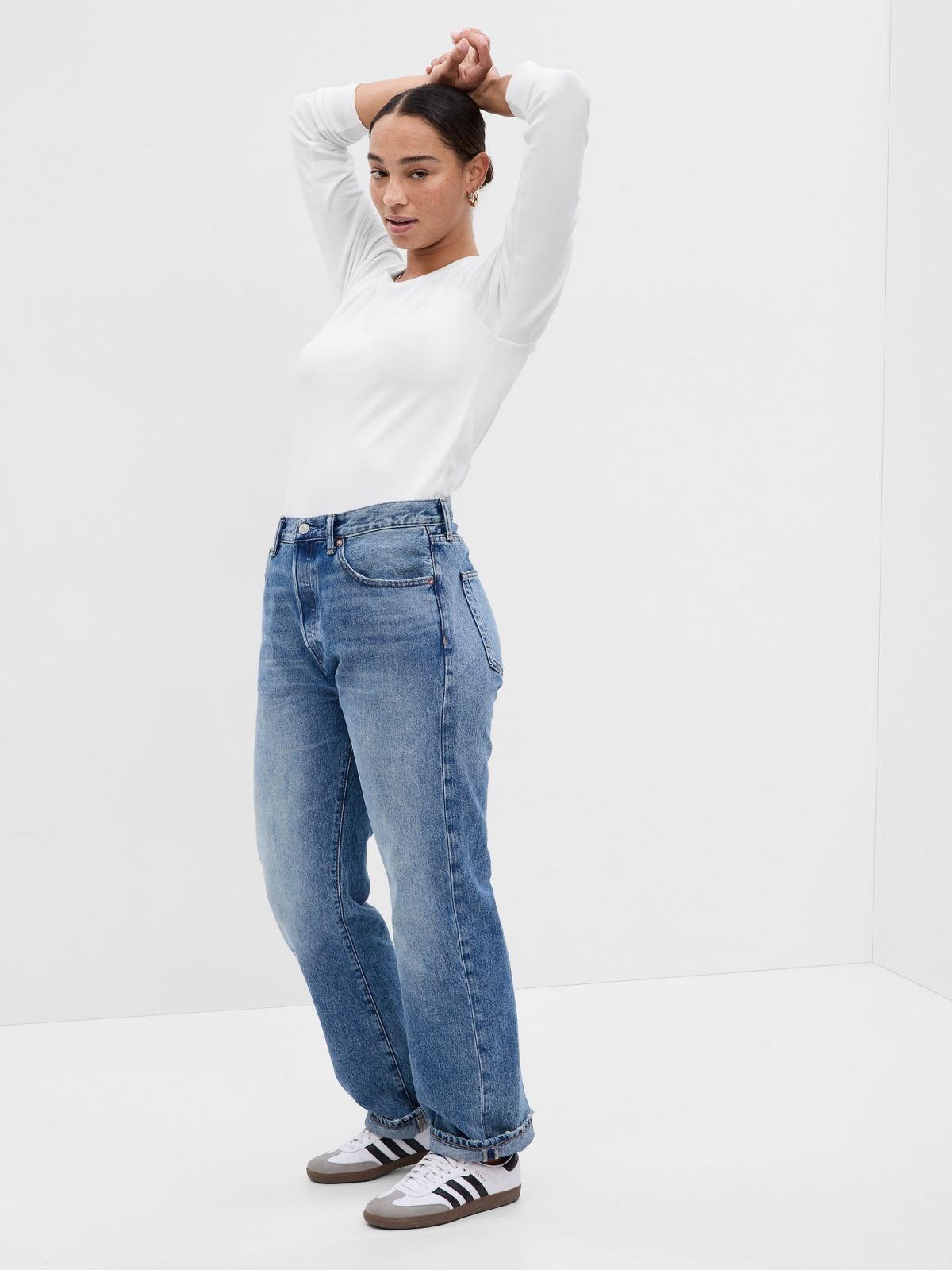 Άσπρη Modern Crewneck Μπλούζα-540609004