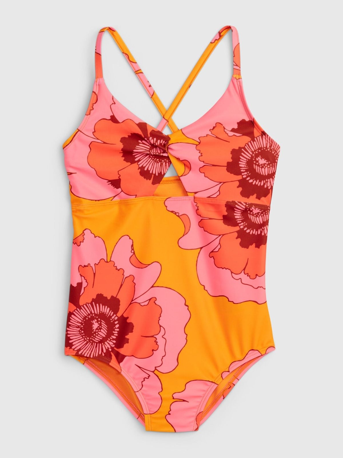Kids 100% Recycled Twist-Front Swim One-Piece-600922002