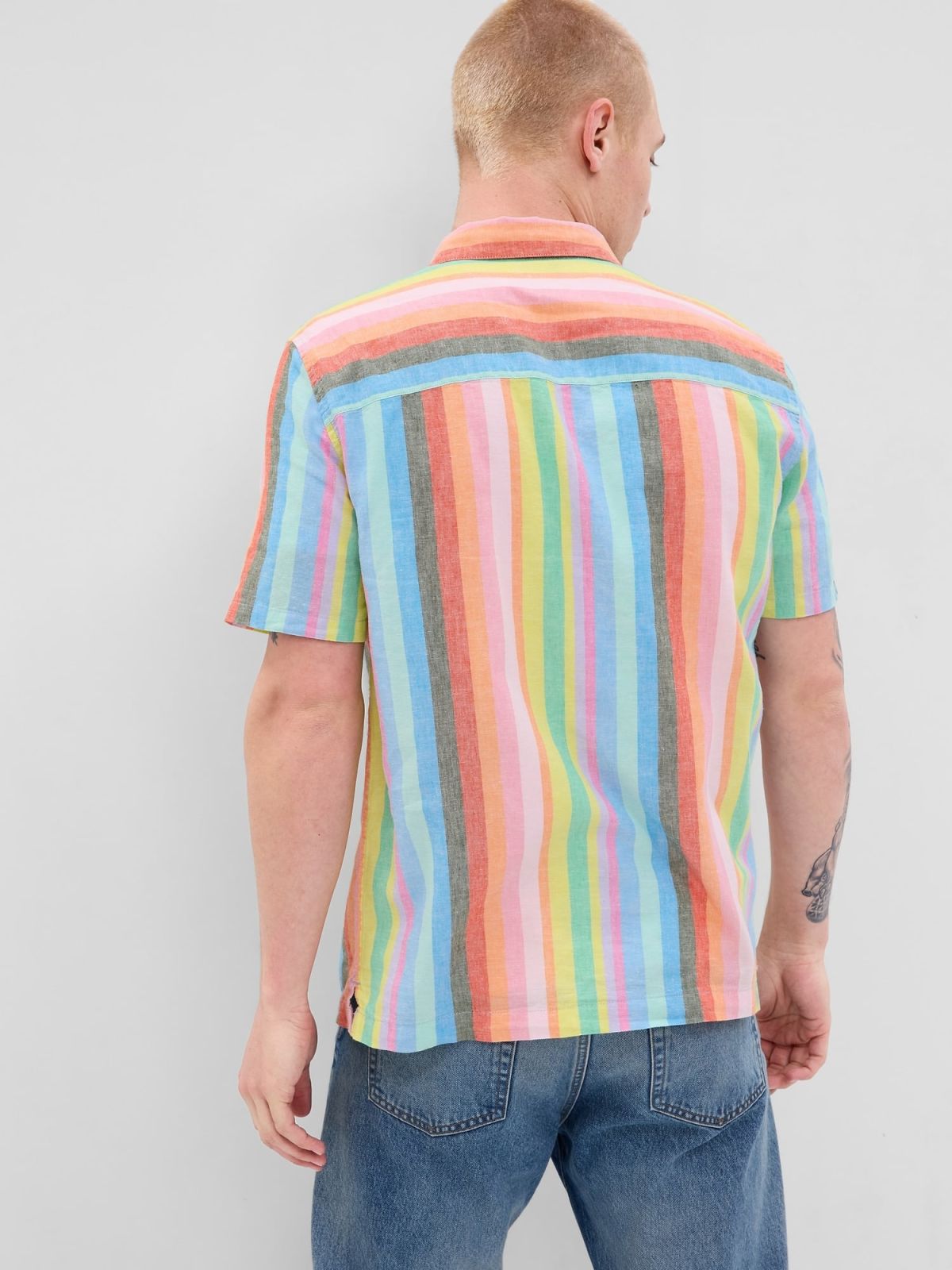 Multi Linen-Cotton Vacay Πουκάμισο-585744006