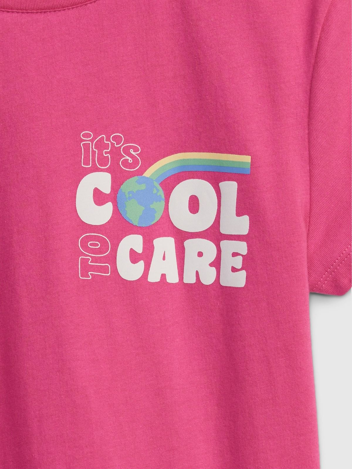 Ροζ Παιδική 100% Οργανικό Βαμβάκι Graphic Μπλούζα-601386000