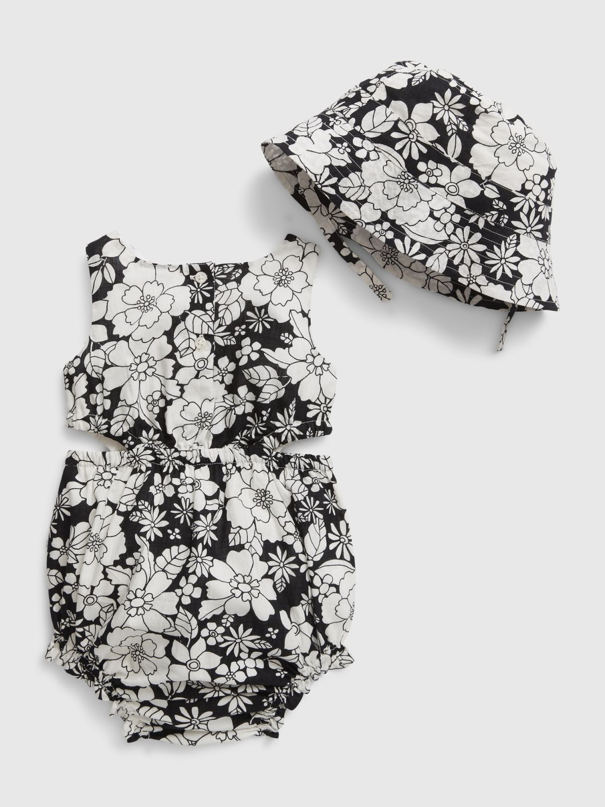 Baby Floral Bubble One-Piece Set-600462000