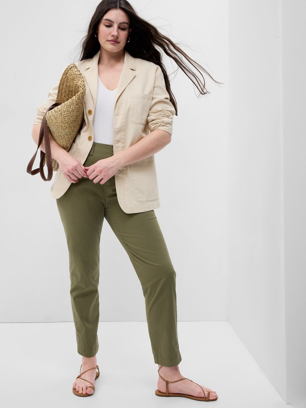 Πράσινο Downtown Khakis Παντελόνι με Washwell-541213005