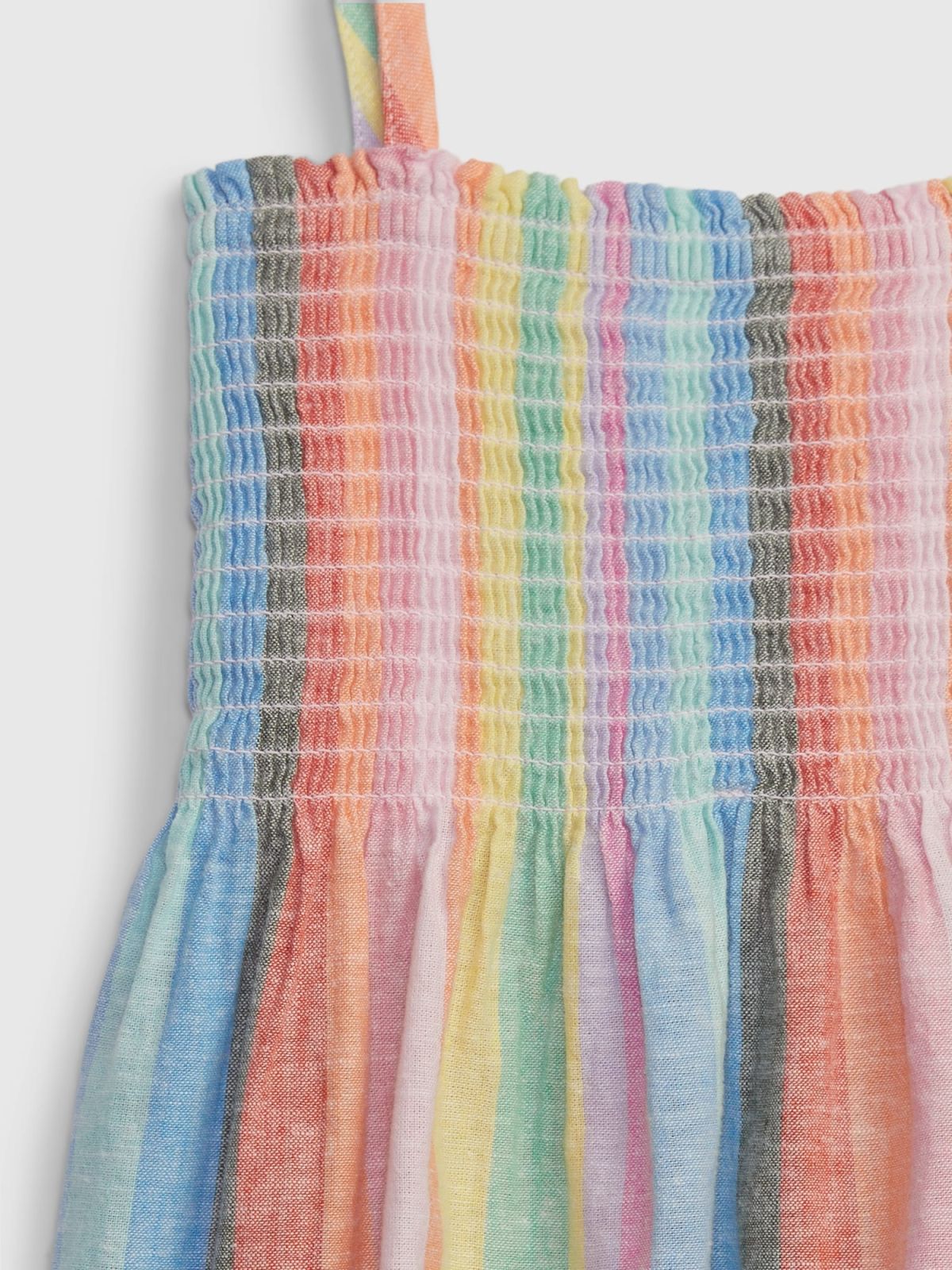 Multi Νηπιακό Linen-Cotton Stripe Tiered Φόρεμα-602011000