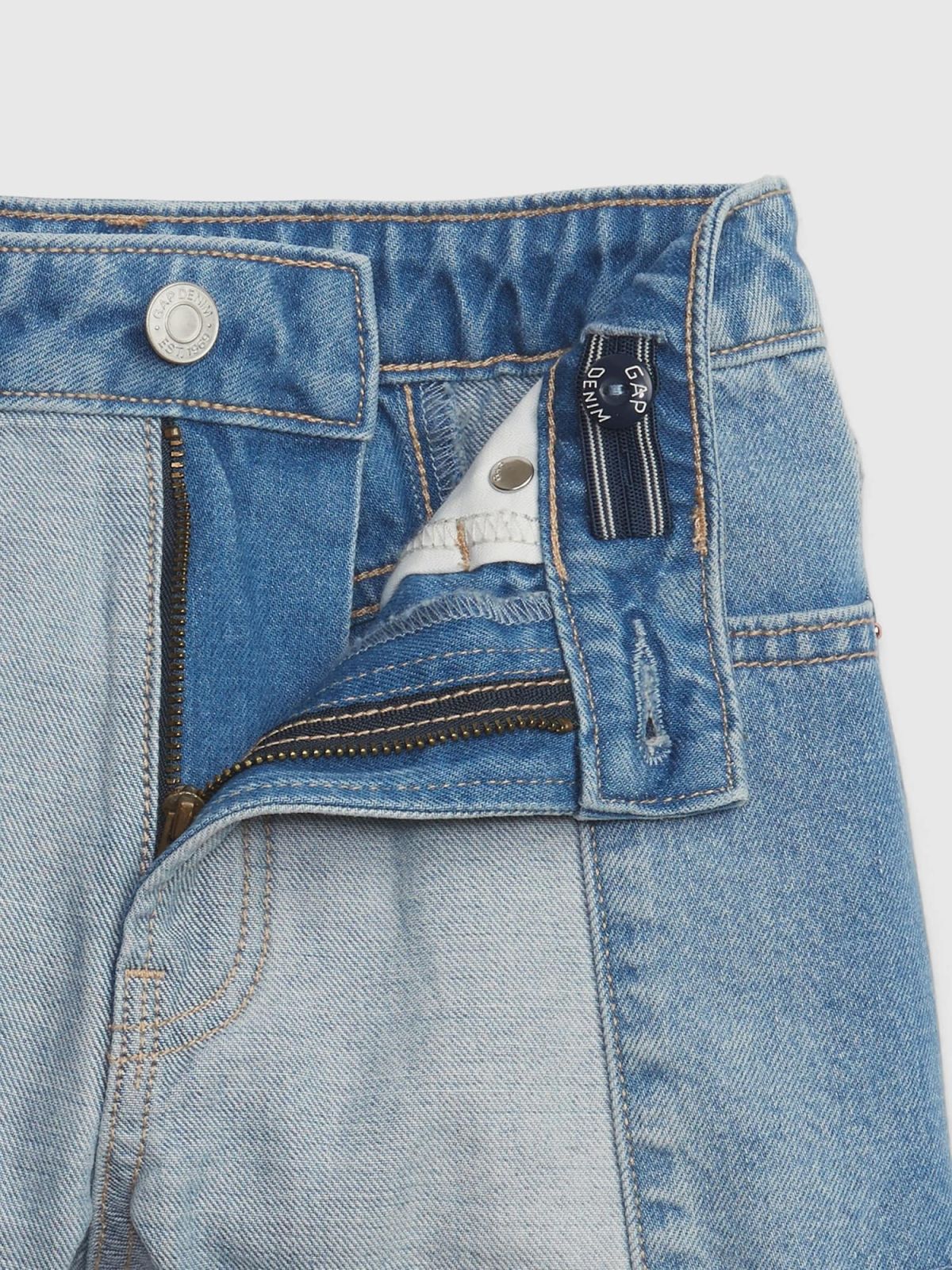 Μπλε Παιδικό High Rise Patchwork Shortie Σορτς με Washwell-601050000