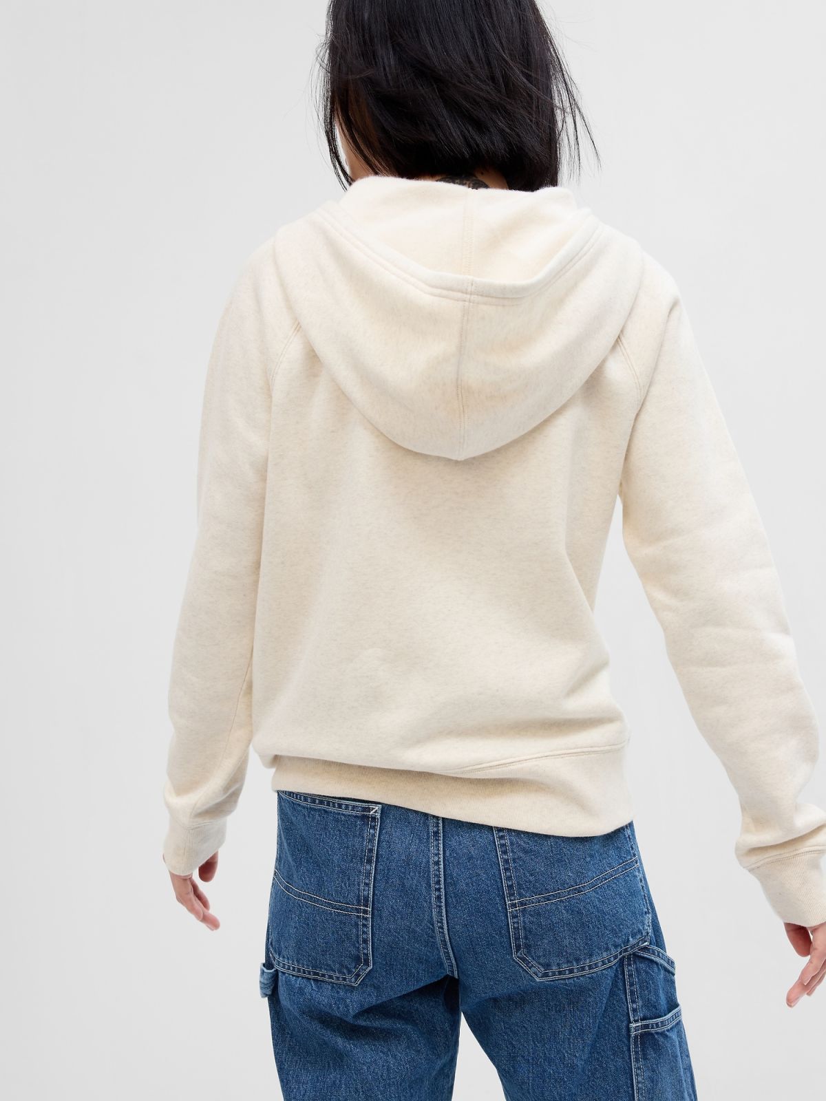 Μπεζ Gap Logo Zip Φούτερ-463503016