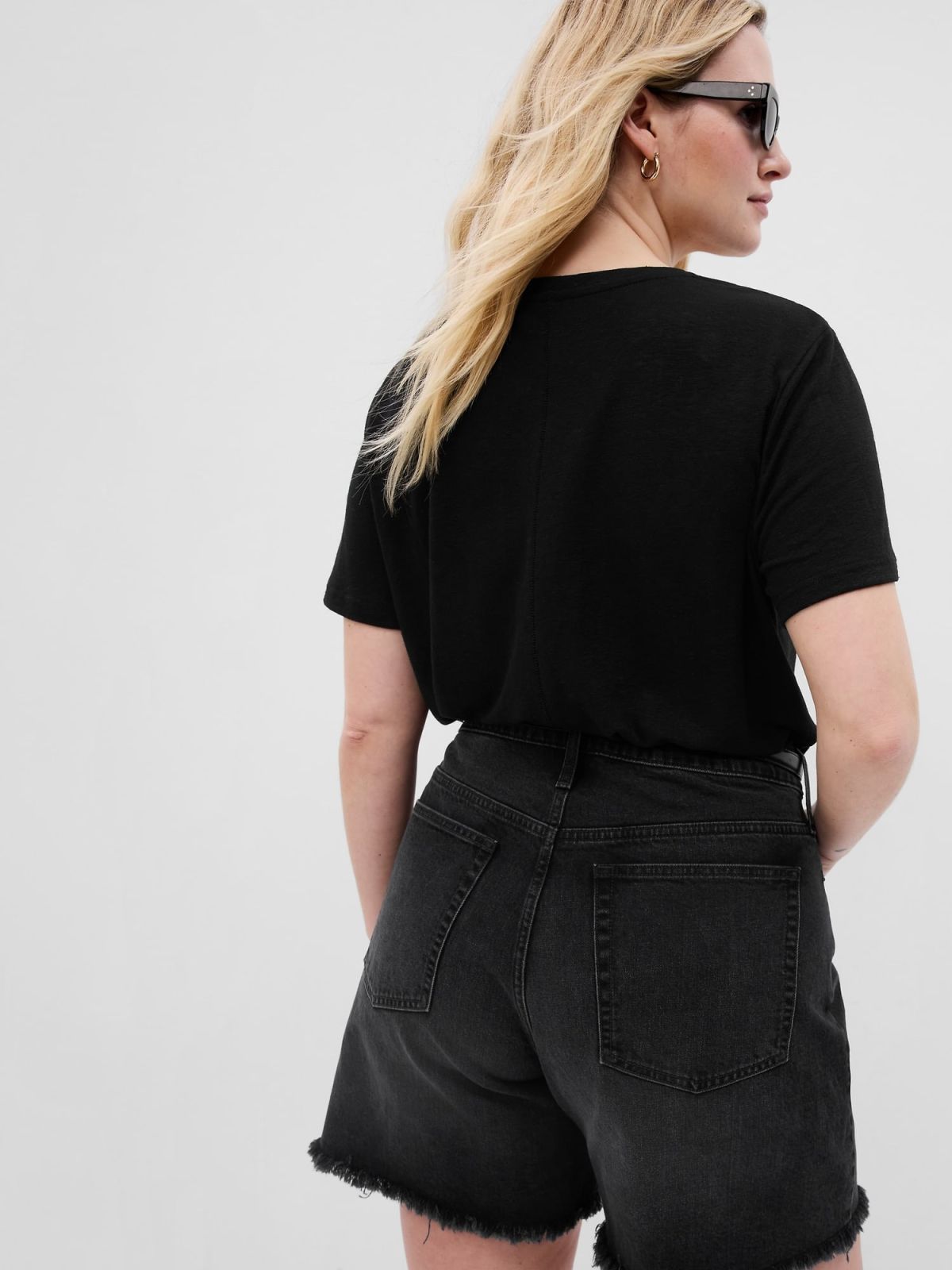 Μαύρη Linen-Blend Μπλούζα-540638002