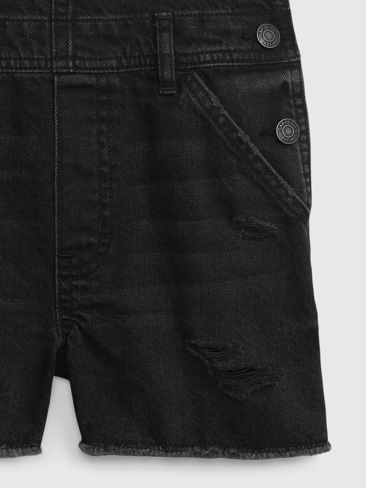 Μαύρο Παιδικό Denim Shortall με Washwell-600992000