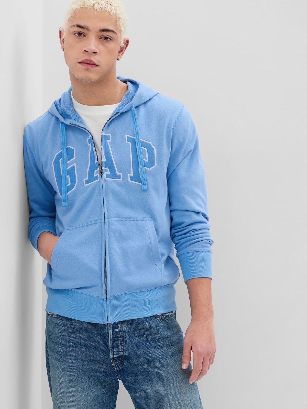 Μπλε Gap Arch Logo Ζακέτα Φούτερ Με Κουκούλα-490384040