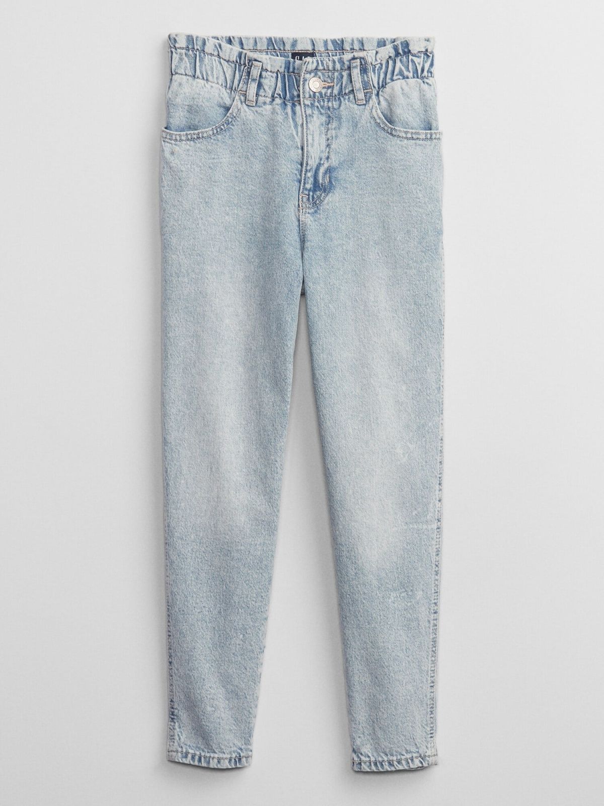 Kids High Rise Paperbag Mom Jeans with Washwell-603089000
