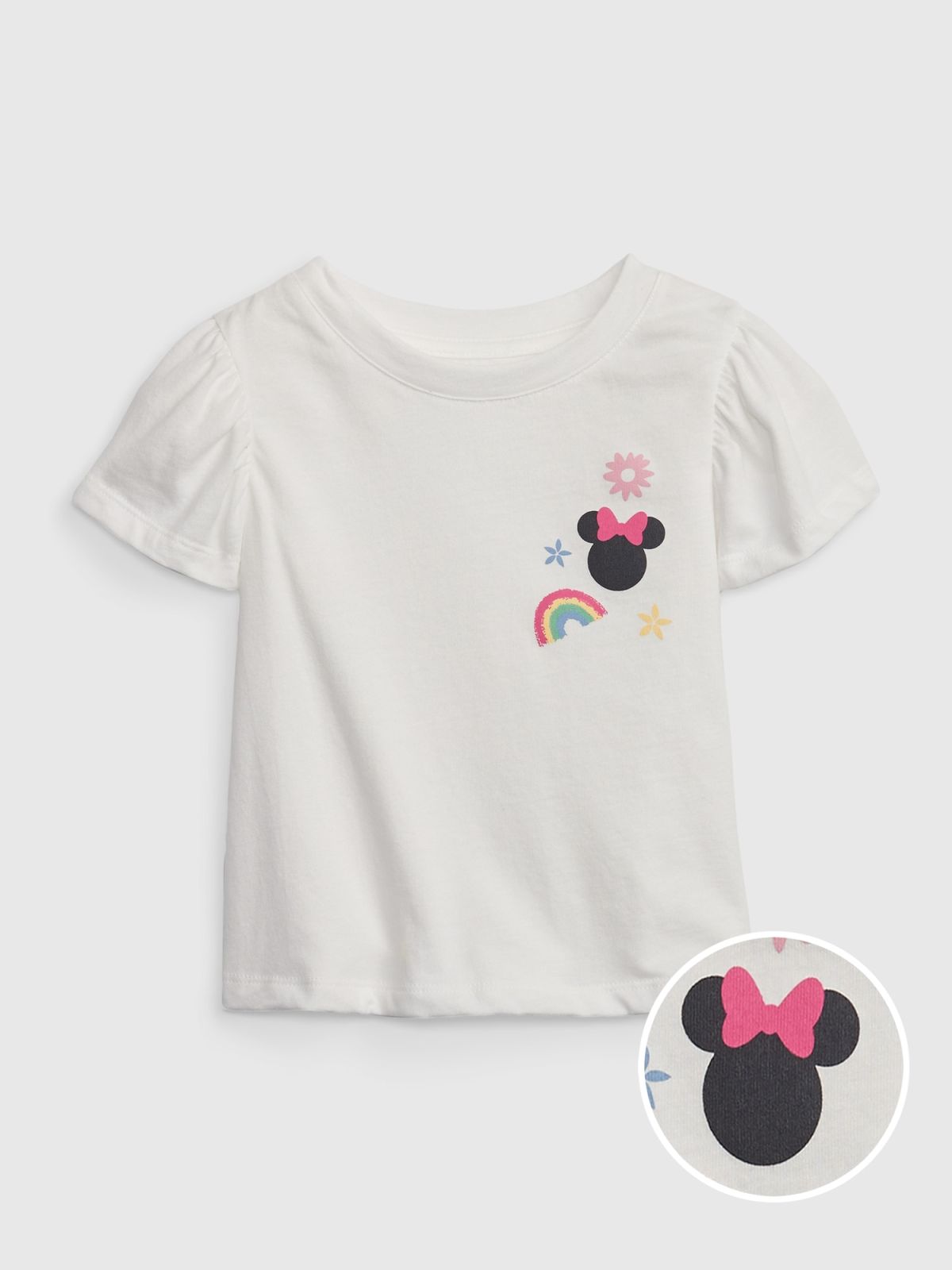 Άσπρη babyGap | Disney 100% Οργανικό Βαμβάκι Mix and Match Flutter Sleeve Μπλούζα-601901000