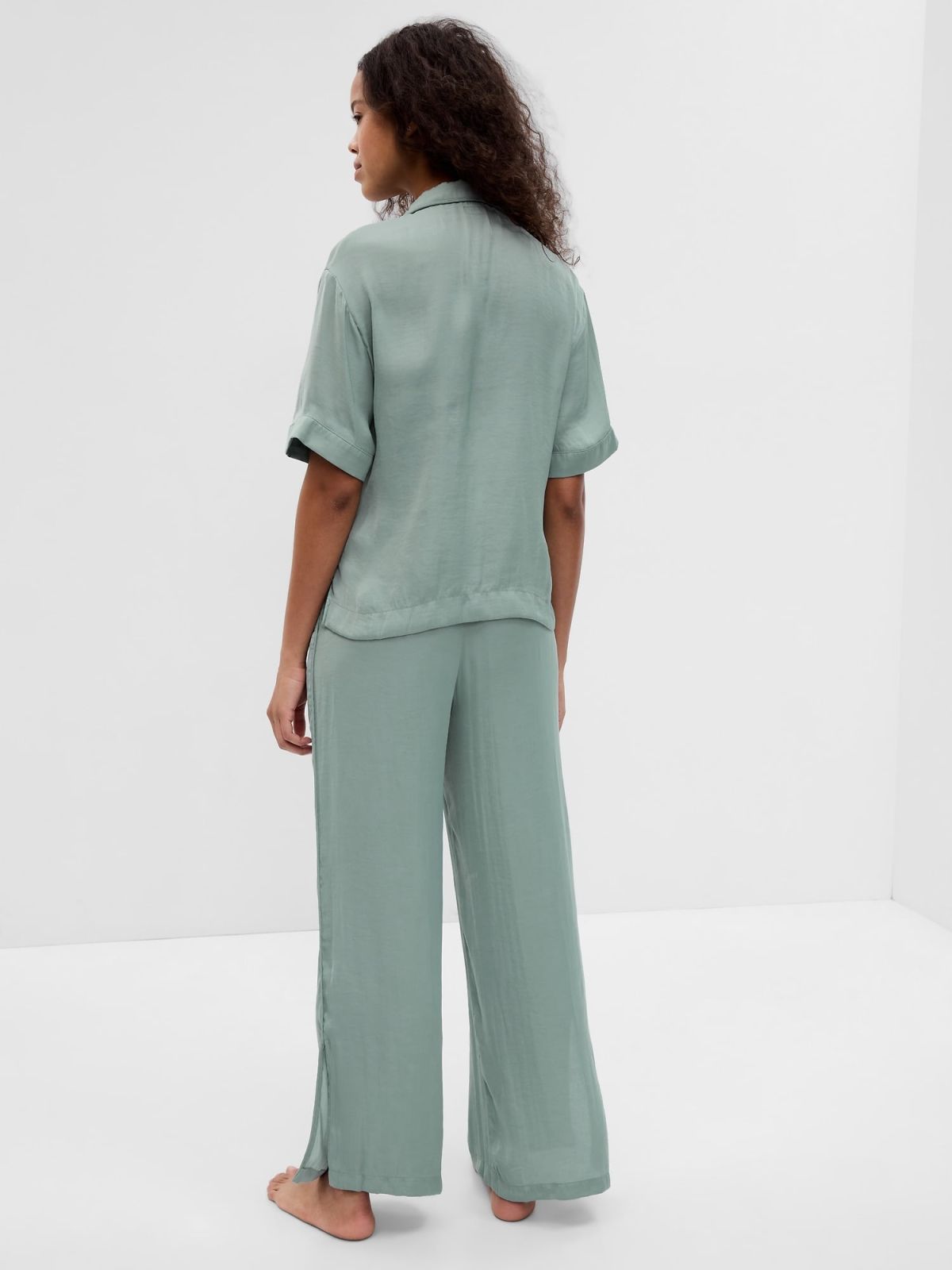 Σατέν Wide Leg PJ Παντελόνι Πυτζάμας-540870008