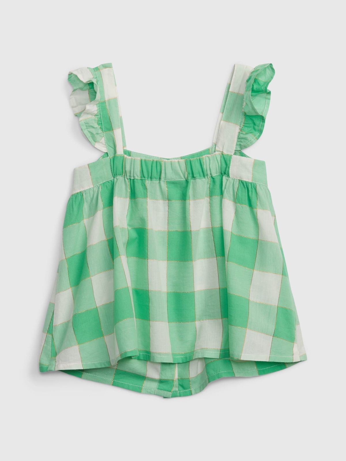 Πράσινο Νηπιακό Shiny Gingham Button-Front Τοπ-602130000