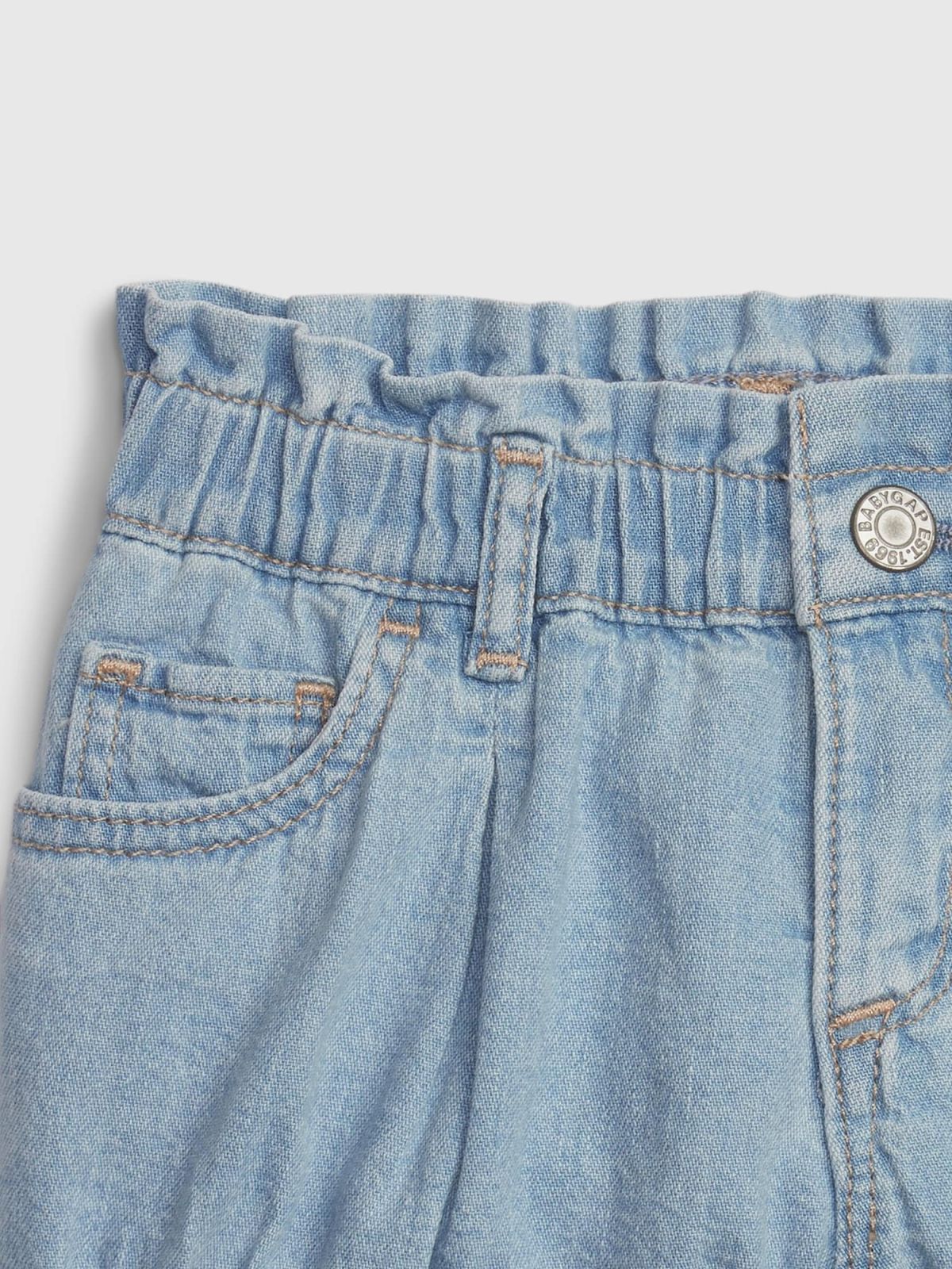 Baby 100% Organic Cotton Bubble Denim Shorts with Washwell-600825000
