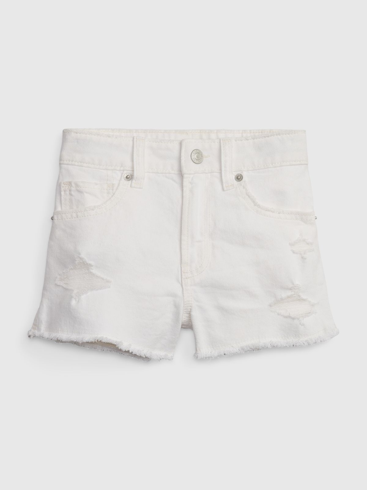 Άσπρο Παιδικό High Rise Shortie Σορτς με Washwell-600957000