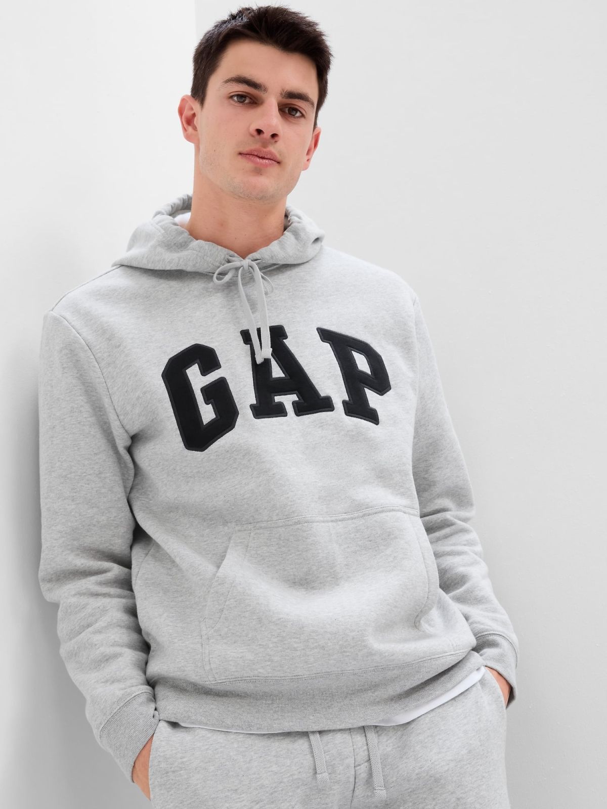 Γκρι Gap Logo Φούτερ με Κουκούλα-510981002